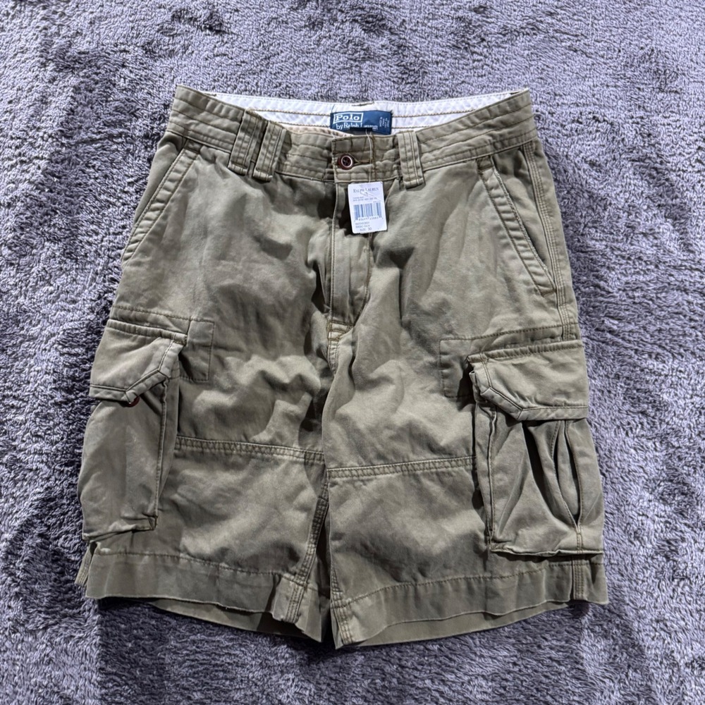 Polo Ralph Lauren Mens Cargo Shorts Olive Green Cotton Chino Size 30 NWT